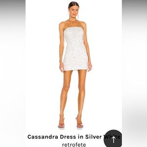 Retrofete Silver white bridal gorgeous mini dress. Wore for my after party !